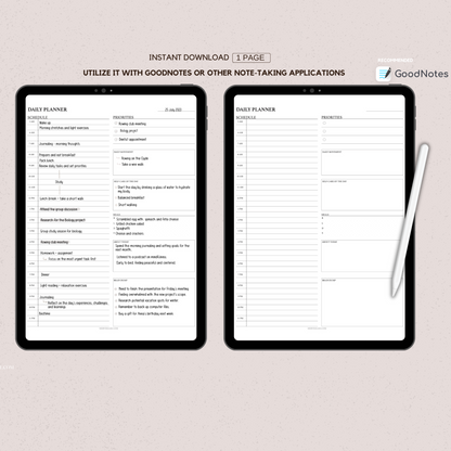 ADHD DAILY PLANNER|Digital and Printable Planner Pages